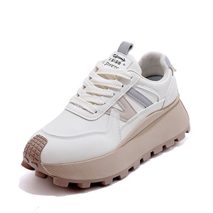 Zapatillas Deportivas Blancas de Malla para Mujer, con Cordones, Plataforma, Entresuela de EVA, Suela de Goma, Transpirables, con Logotipo Bordado, para Todas las Temporadas - Product Image 3