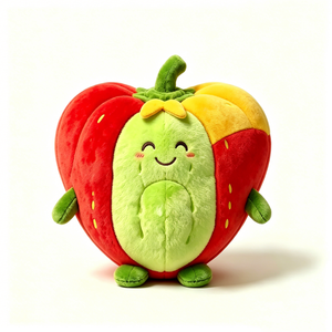 Panneau frontal en peluche douce et moelleuse vert clair personnalisé avec des yeux fermés et souriants, cadeau en peluche pour les amateurs de légumes. - Product Image 5