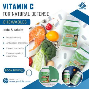 Compresse masticabili di <span class=keywords><strong>vitamina</strong></span> C da 200 mg personalizzate OEM, supporto al collagene per chi ha un basso consumo di frutta, consegna rapida - Product Image 2