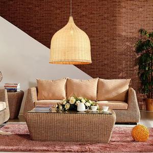 Asie du sud-est Style chinois <span class=keywords><strong>abat</strong></span>-<span class=keywords><strong>jour</strong></span> en bambou DIA 30 * H40CM fait à la main en rotin tissé naturel lampe ronde lustre suspendu - Product Image 1