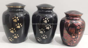 Vente en gros d'urne américaine unique colorée en laiton pour la crémation d'animal familier avec couvercle grande urne personnalisée en métal pour le stockage des cendres funérailles décoratives - Product Image 4