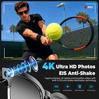 Lunettes Intelligentes IA avec Caméra 4K, Stabilisation EIS, Capture Vidéo et Photo, Traduction en Temps Réel, Audio Ouvert pour l'Écoute des Objets Sonores