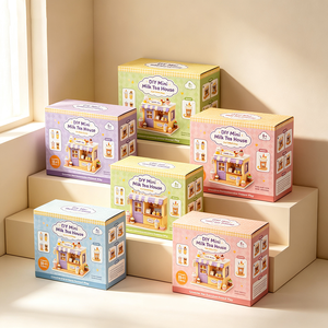 Boîte en carton blanc portable et écologique, personnalisée, de luxe, avec estampage <span class=keywords><strong>à</strong></span> chaud, pour mini-<span class=keywords><strong>maison</strong></span> DIY, production en 72H, résistante <span class=keywords><strong>à</strong></span> l'eau - Product Image 3