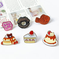 Badges métalliques personnalisés mignons pour desserts, sacs, chapeaux, épingles de revers, épingles en émail dur de dessin animé avec logo