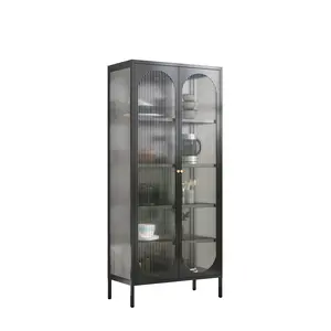 Estilo nórdico Metal e Vidro Sala Mobiliário Side Storage Display Cabinet Modern Metal Peito de Gavetas 0.5-1.2mm