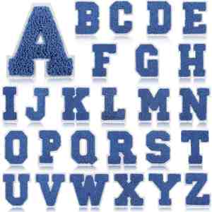 Parche Termoadhesivo Xiaotian de 7cm con Letras Azul Marino sobre Fondo Blanco, Bordado, Fuerte Adhesión, DIY, para Bolsas - Product Image 1