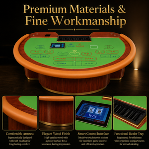 CHENSHENG Modern Luxury Portable RFID Intelligent Gaming Table for Casino Baccarat Blackjack Roulette <strong>Poker</strong> - Product Image 3