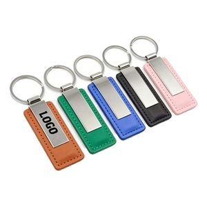 Ys894 Promotional Gift Custom Embossed Logo Laser Engraving Car <b>Keyring</b> Pu Metal <b>Leather</b> Keychain - Product Image 1