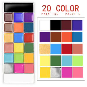 Palette de peinture corporelle à base d'huile de 20, 26 ou 12 couleurs avec pinceau pour maquillage artistique corporel de scène et d'Halloween - Product Image 3