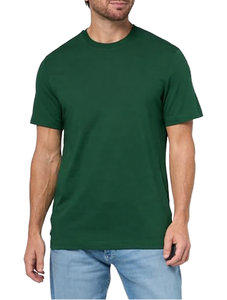 Camiseta de Hombre Negra de Corte Regular, Manga Corta, Cuello Redondo, Algodón Jersey, Estilo Casual, Color Sólido, Tejido Liso - Product Image 5