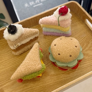 Adorable porte-clés en peluche en forme de nourriture et breloque de sac à dos Logo personnalisé Matériau principal super doux pour les cadeaux de promotion - Product Image 2