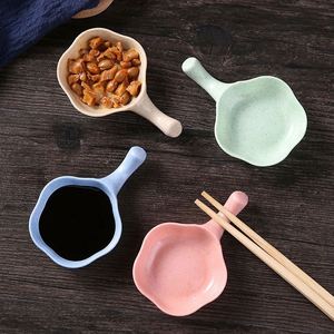 Petites assiettes biodégradables en paille de blé, ensembles de vaisselle, bol à sauce avec compartiments pour assaisonnements et ketchup - Product Image 1