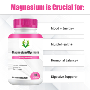 Cápsulas de Glicinato de Magnesio de Marca Privada OEM, Suplemento para el Cuidado de la Salud Muscular con Cápsulas de Vitamina D - Product Image 4