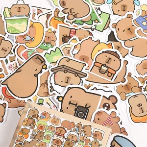 Cute Stickers Cartoon Capybara <b>PVC</b> Stickers Waterproof Animal DIY Home Decora Phone Cases Water Bottles Laptop Custom Stickers - Product Image 5