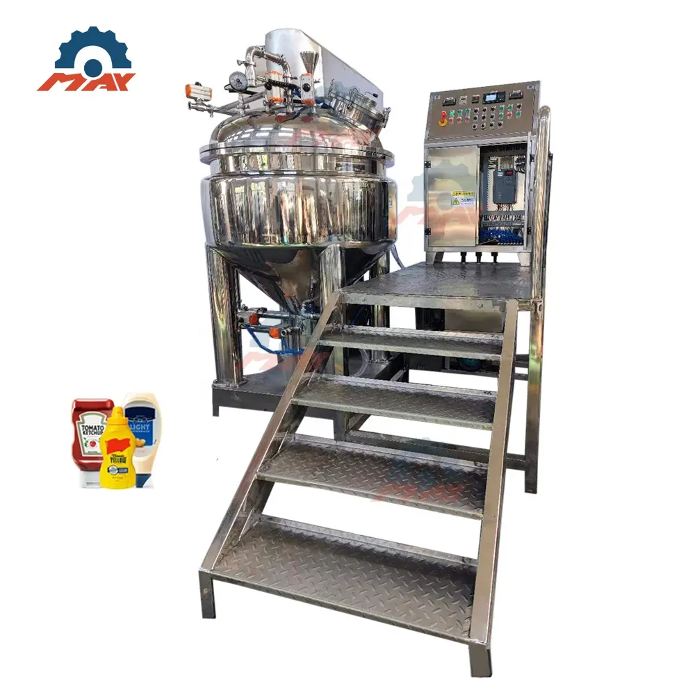 500L Factory price high quality vacuum emulsifying mixer mustard oil making machine mayonnaise mixing emulsifying machines