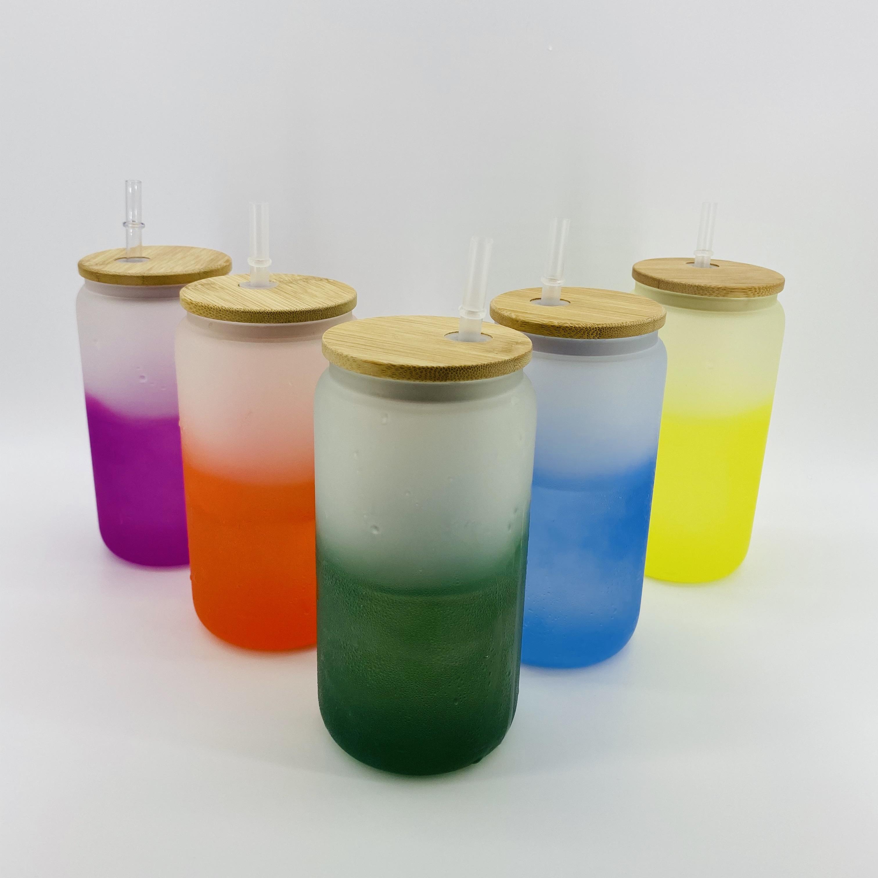 กระป๋องแก้วเปลี่ยนสีเย็น16ออนซ์