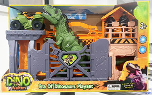 Ensemble de jeu de dinosaures en plastique avec gardien, scène de dinosaures jurassiques avec clôture et figurines pour enfants, jeu d'imitation et collection - Product Image 4