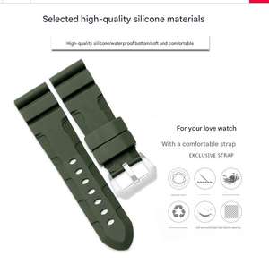 Lionorm 防水シリコンウォッチバンド 22mm 24mm 26mm メンズ時計交換用ストラップ パネライウォッチストラップ用 - Product Image 2