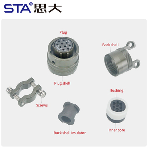 Conector Circular <span class=keywords><strong>MIL</strong></span> DTL 26482 para Aviación, 12 Pines, Macho y Hembra, Aleación de Aluminio MS3116 MS3112, Enchufe con Brida Cuadrada - Product Image 6