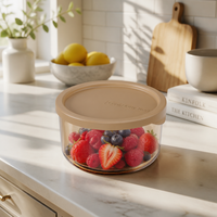 Keuken magnetronbestendige glazen voedselbewaarbakjes voor maaltijdvoorbereiding, bento lunchbox met deksel