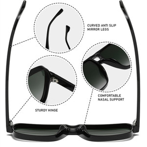 Lunettes de soleil carrées surdimensionnées rétro 2026 avec logo personnalisé, monture large double pont, couleur gelée, protection UV400 pour hommes et femmes - Product Image 5