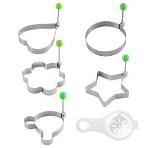 Stainless Steel Egg Mold Set <b>Bear</b> Round Star <b>Flower</b> Shape Non Stick Egg Rings For DIY Cooking Pancake Molds Baking Supplies - Product Image 3