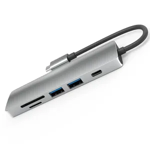 USB Hub 3.0 2.0 Slim Batterie betriebener SD-Kartenleser Treiber Typ c Multi port Adapter Combo 7 in 1 USB C Hub