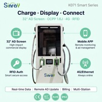 Chargeur extérieur DC pour VE 60KW 120KW 320KW, Superchargeur 32 pouces AD Double Front Gun CCS1 CCS2 CHADEMO GBT OCPP 1.6J 4G RFID IP54