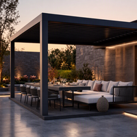 Pergola électrique à lames orientables en alliage d'aluminium, résistante à la neige, sur mesure pour les zones de loisirs sur les toits d'hôtels