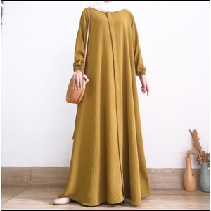 Abayas Luxueuses pour Femmes Musulmanes du Moyen-Orient, Couleur Unie, Manches Longues, Abaya Noire - Product Image 5