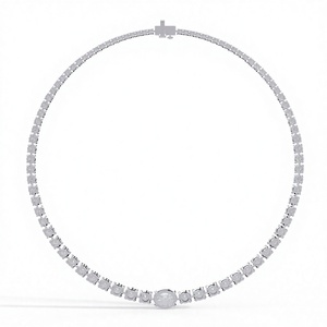 สร้อยคอเทนนิสเพชรแล็บเกรด 925 เงินแท้ รุ่นออโรร่า รอยัล ชุบทองคำ ชุบทองคำชมพู เครื่องประดับหรูหรา แบรนด์ส่วนตัว คุณภาพพรีเมียม - Product Image 4