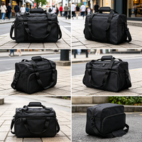 Sac de rangement multifonctionnel pour la beauté et la coiffure, best-seller transfrontalier, en polyester noir avec fermeture éclair, pochette à outils portable pour