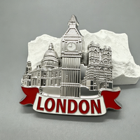 Nouveauté Personnalisée Aimants de Réfrigérateur Souvenirs Touristiques de Londres en Métal 3D de Haute Qualité Cadeau de Voyage de Londres Aimant de Frigo Vente en Gros