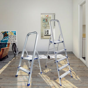 Легкая складная алюминиевая лестница на 2-9 ступенек с перилами и платформой для домашнего использования, на английском 131 - Product Image 3