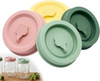 Couvre-bocaux en silicone à double ajustement pour bocaux Mason à ouverture normale et large, avec trou pour paille et bouchon anti-fuite