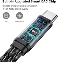 2-en-1 Double USB C Femelle PVC Câble Adaptateur 3.5mm Prise Casque Audio Aux Connecteur Coaxial pour Microphone pour Téléphone