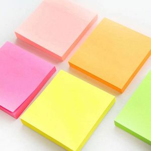 Bloc-notes autocollants en gros, couleurs fluorescentes, 3*3 pouces, papier de papeterie auto-adhésif pour étudiants - Product Image 4