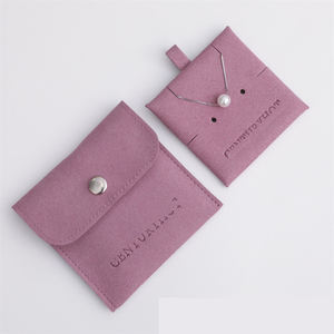 Enveloppe en cuir suédé microfibre colorée personnalisée pochettes à bijoux recyclable bouton en tissu de velours imprimé logo cadeaux <span class=keywords><strong>bonbons</strong></span> - Product Image 6