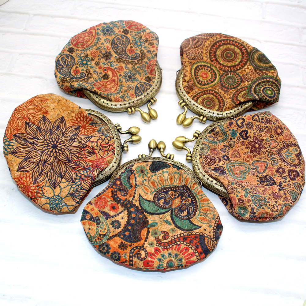 Пробковый мешочек для монет с логотипом на заказ, Женский кошелек с замком, косметичка, клатч с застежкой, кошелек для монет, сумка с застежкой для браслета и помады