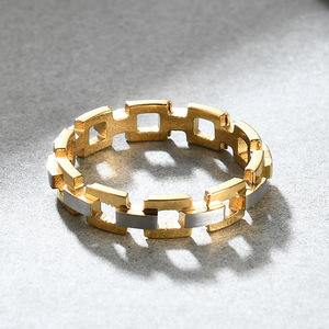 Anillo geométrico de oro de 5 mm con diseño hueco para mujer, regalo de joyería de moda - Product Image 2