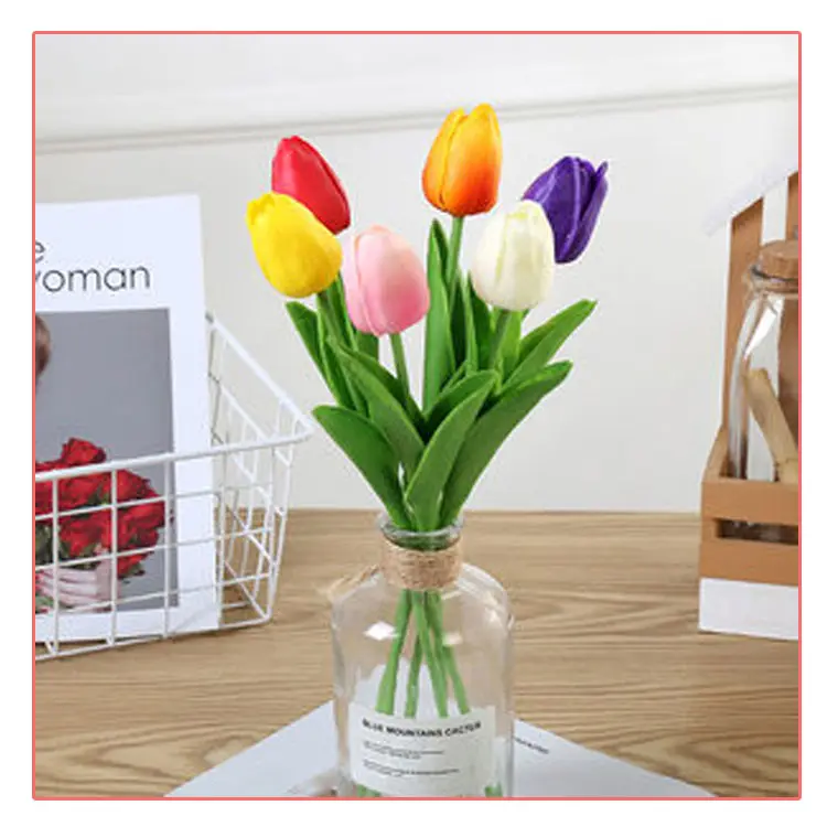 Lusiaflower real touch fleurs artificielles mini tulipe fleurs artificielles en gros pas cher artificiel