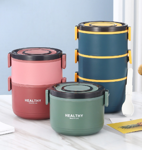 Morandi Phong Cách Vòng Ba-Hai Lớp Nhựa Bento Hộp Xử Lý Cho Thực Phẩm Lưu Trữ Thức Ăn Nhanh Món Quà 3 Ngăn Lưu Trữ Container - Product Image 2