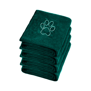 Serviette absorbante en <span class=keywords><strong>microfibre</strong></span> Logo brodé Serviette de séchage pour animaux de compagnie Serviettes de logo en gros Chiffon de nettoyage pour poils d'animaux - Product Image 1