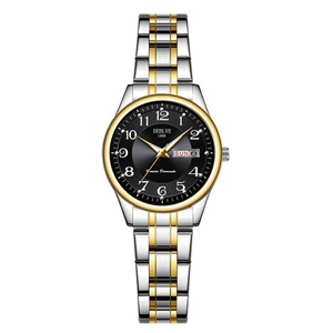 Reloj de Cuarzo de Lujo para Mujer, Reloj de Pulsera de Acero Inoxidable Dorado, Reloj de Dama con Calendario - Product Image 3