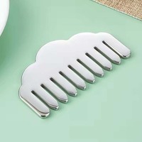 Peigne Gua Sha en acier inoxydable 2-en-1 pour massage du cuir chevelu et outil de raclage corporel, logo personnalisé, soin des cheveux, drainage lymphatique, relaxation musculaire