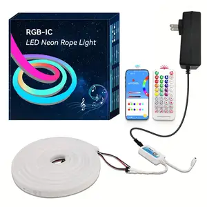 Ws2811 WS2812 24V Wifi Bluetooth điều khiển RGB địa chỉ Silicone Flex Neon dải ánh sáng thông minh neon ánh sáng Kit