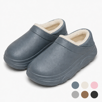 Chaussons en fourrure pour hommes, antidérapants, semelle EVA, doublure en fourrure chaude, chaussons d'intérieur confortables, logo personnalisé