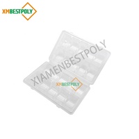 Emballage en blister pour macarons, style coquille à charnières, 10 compartiments, plastique transparent biodégradable, conteneur de présentation pour desserts et biscuits