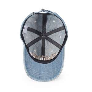 Casquette et chapeau de baseball vintage en denim brodé Gorras Factory avec écusson personnalisé et logo Fashion Ny - Product Image 6