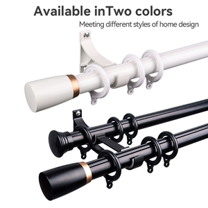 Iksun 228/264 Inch Aluminum Hanging <b>Curtain</b> Pole Black <b>Heavy</b> <b>Duty</b> extra Long <b>Curtain</b> <b>Heavy</b> <b>Duty</b> Drapery Rods - Product Image 4